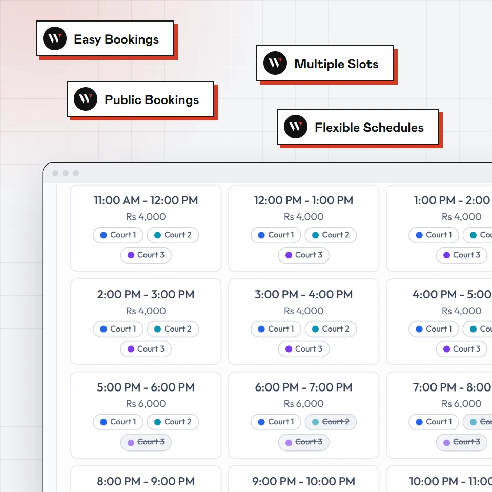 Court booking software